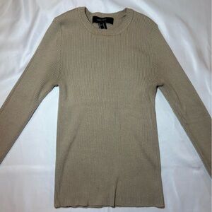 Forever 21 Women’s Medium Beige Ribbed Knit Long Sleeve Top